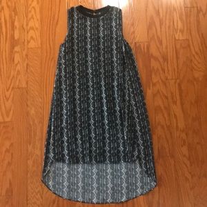 Rachel Roy Black & White High Low Snake Print Dress